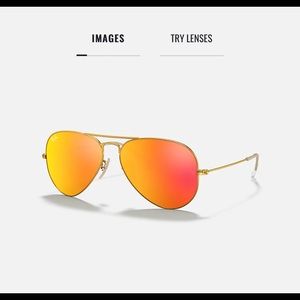 Ray-Ban aviator flash lenses, Lenses: Orange Mirror  +  Frame: Gold